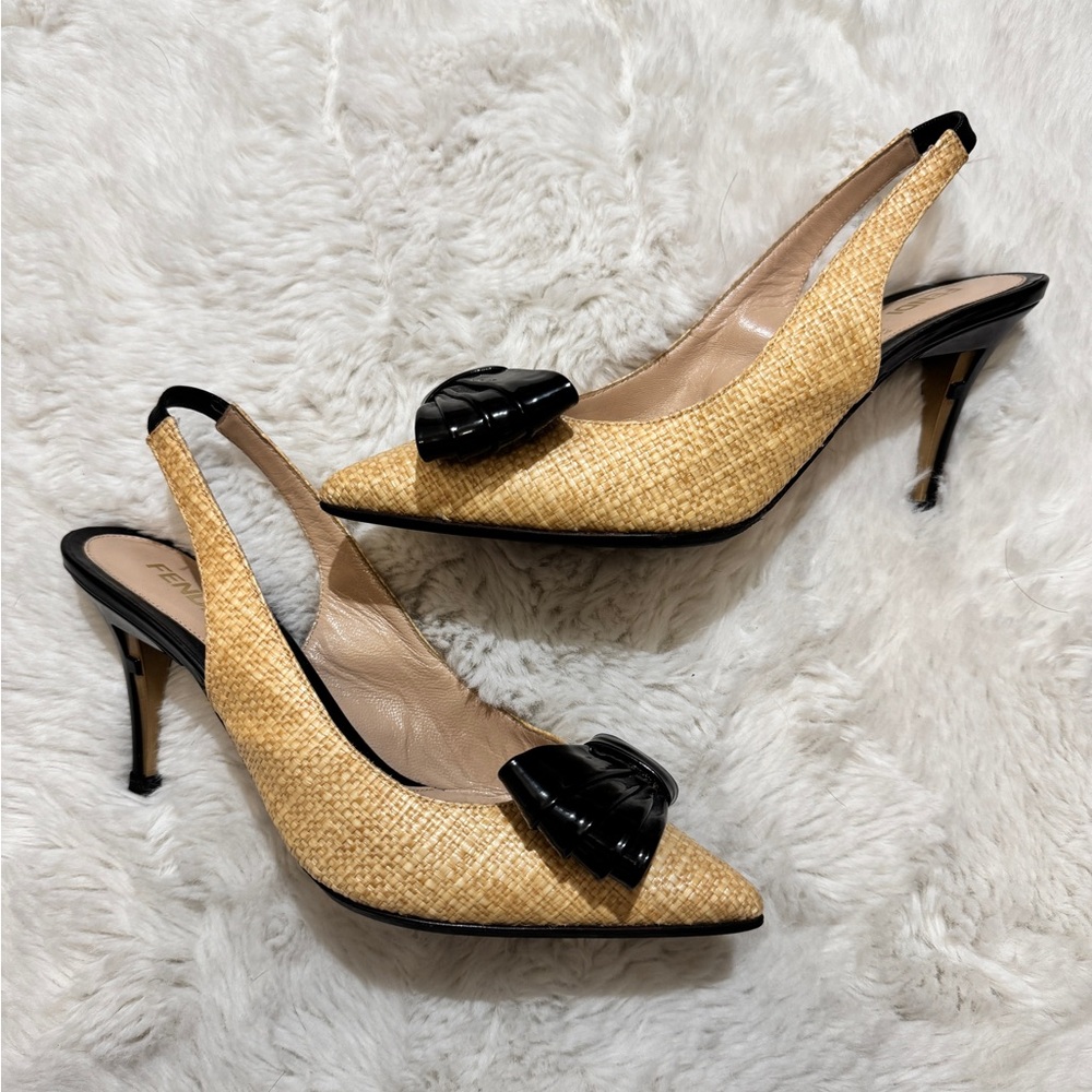 Fendi Beige Slingbacks